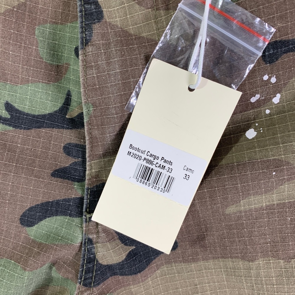 MNML Bootcut Camo Pants Men 33x35 Streetwear Fashion Paint Splatter Grunge NEW - Picture 3 of 11